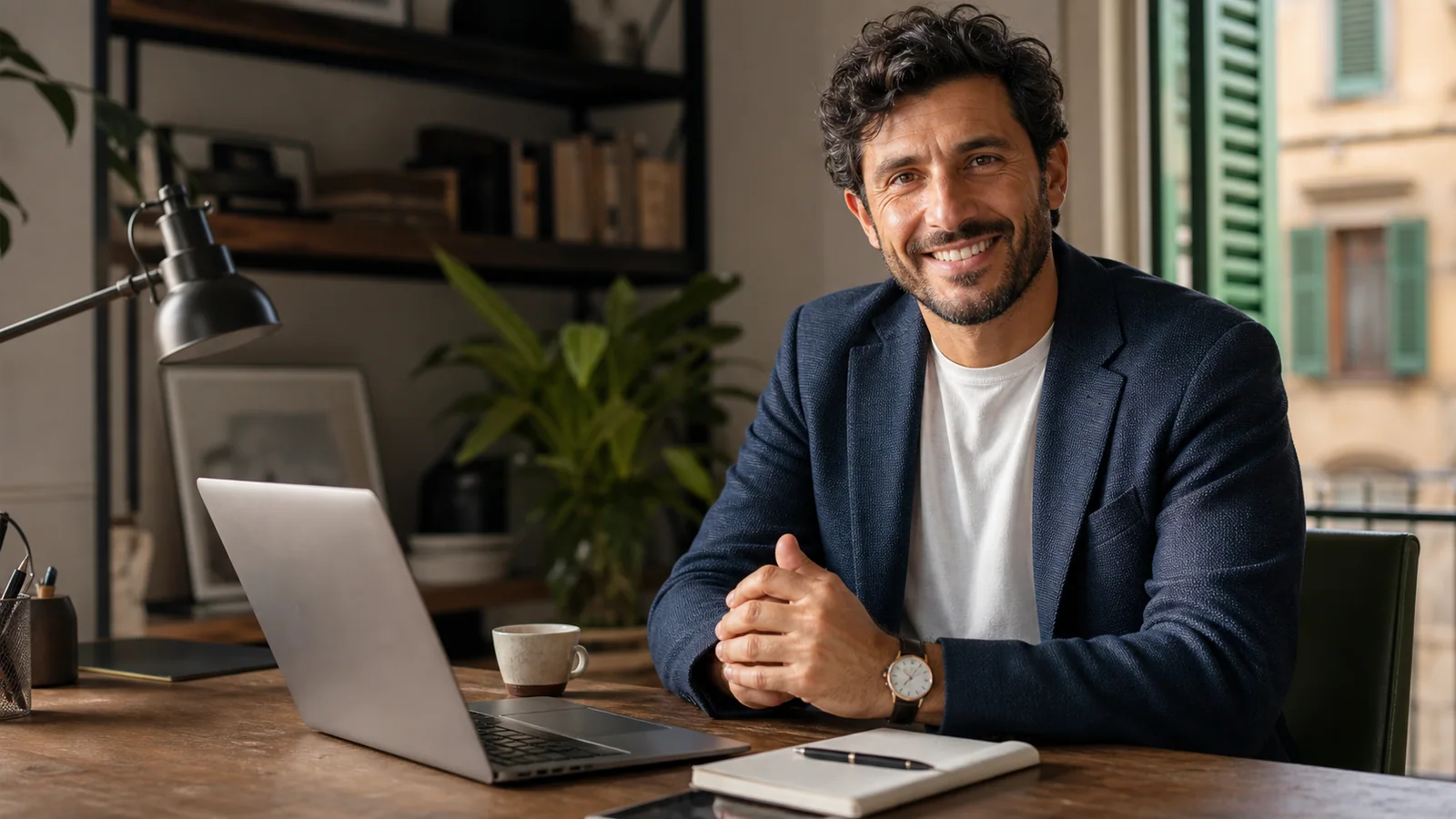 Libero professionista soddisfatto dopo aver completato il report km